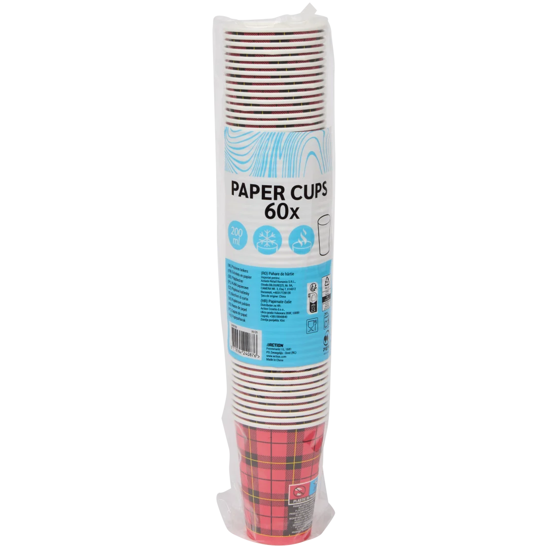 Papieren bekers 60 stuks