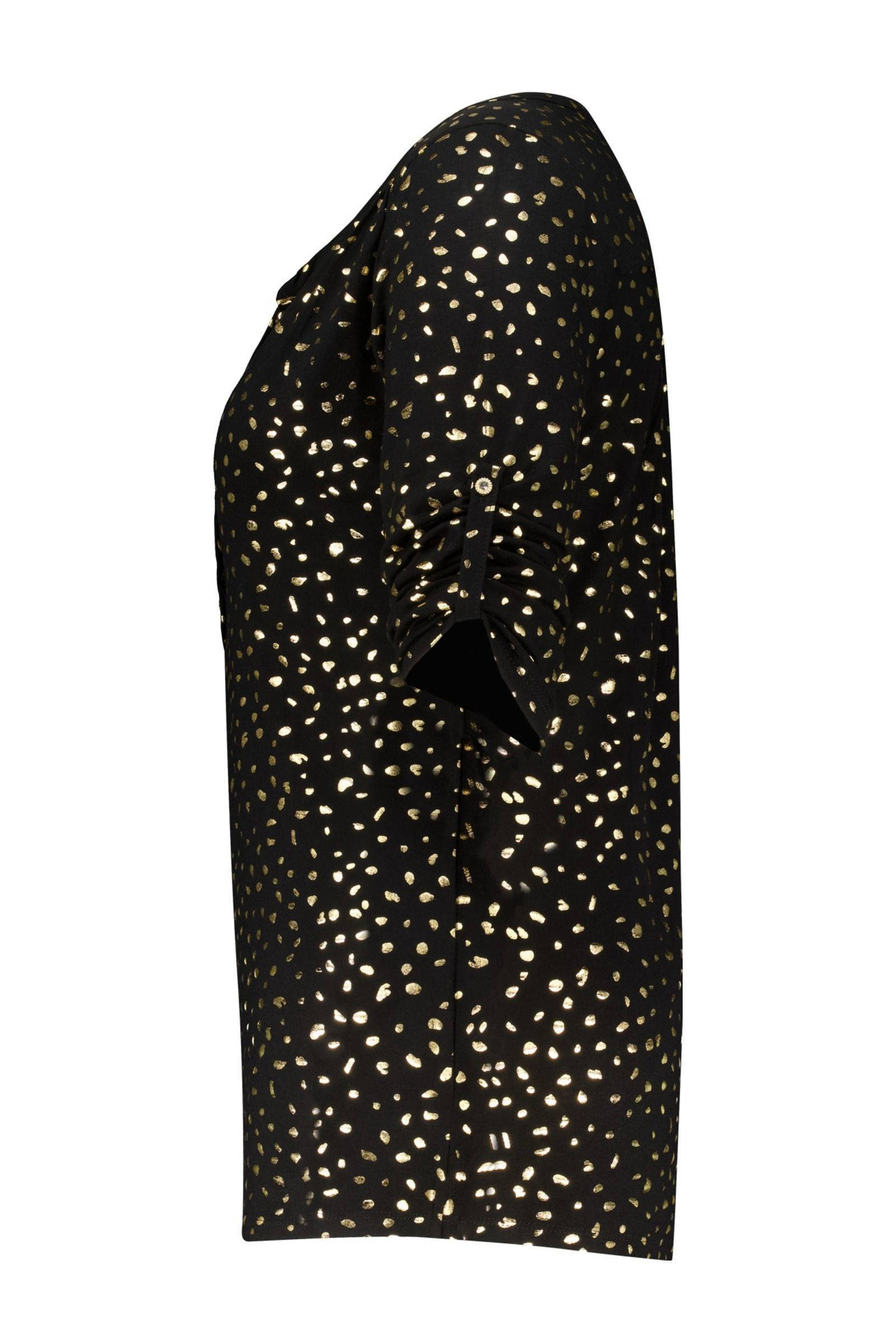 MS Mode top met grafische print goud