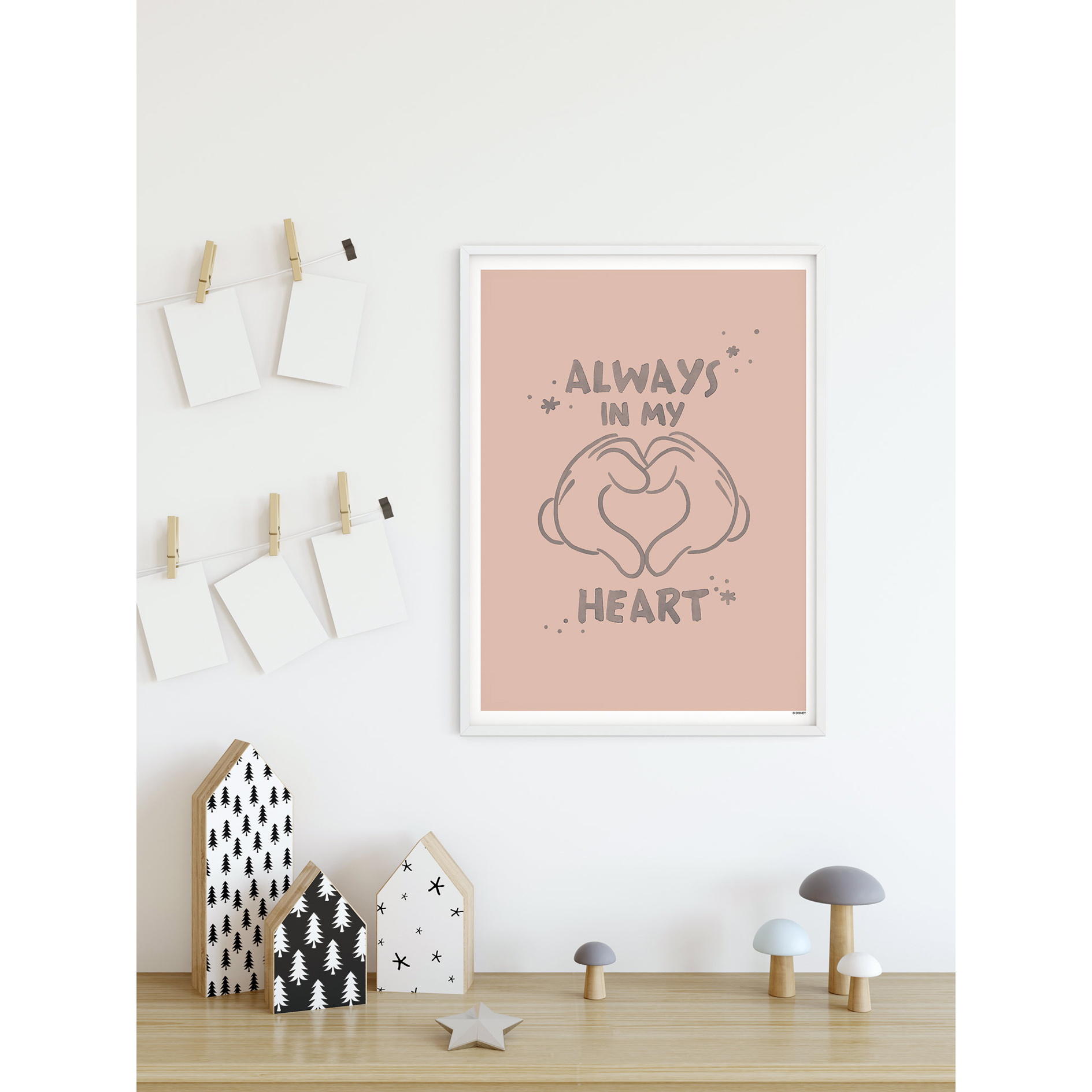 Wandbild MICKEY ENDLESS LOVE - rosa-schwarz - 50x70 cm