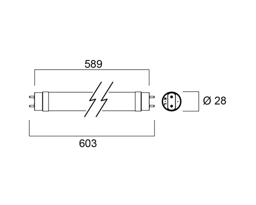 LED-buis G13/6,6W (18W) 1000 lm 3000 K warm wit 830 L 600 mm
