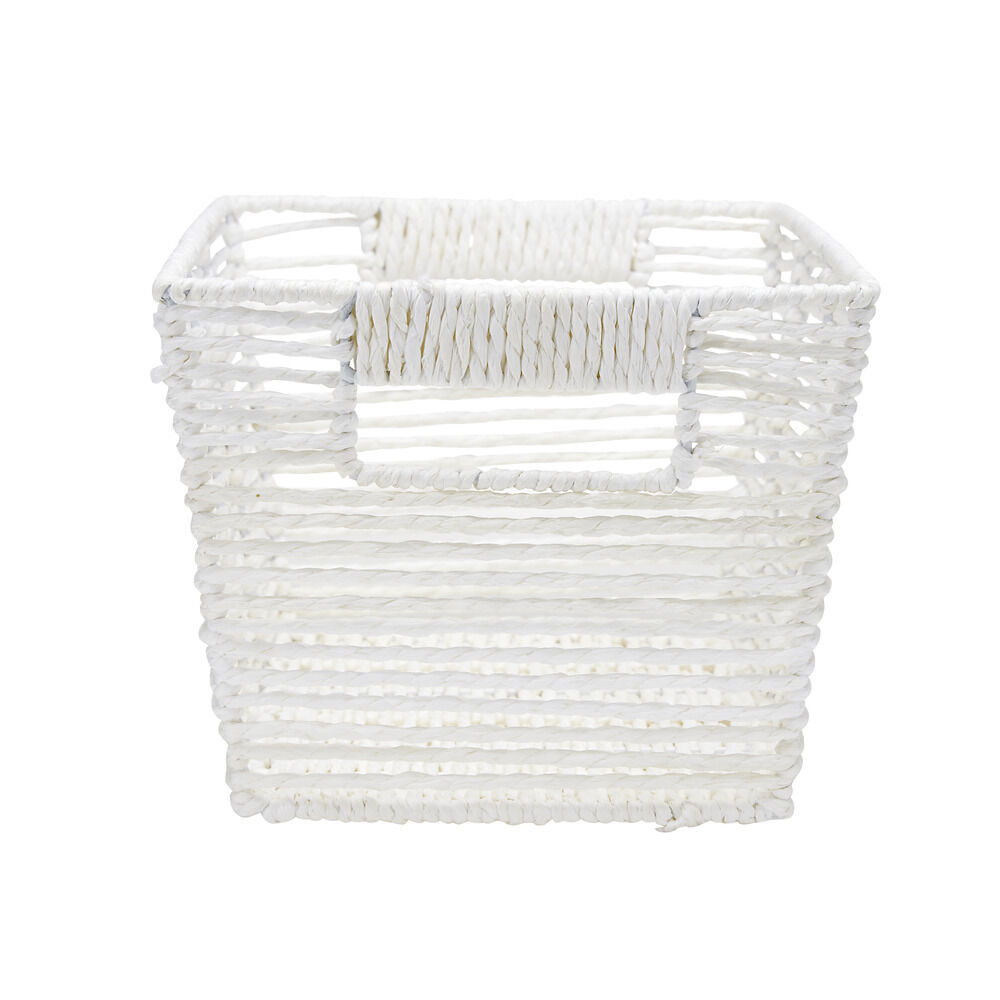 Panière en papier tressé et acier 30x20xH15cm (3 modèles)