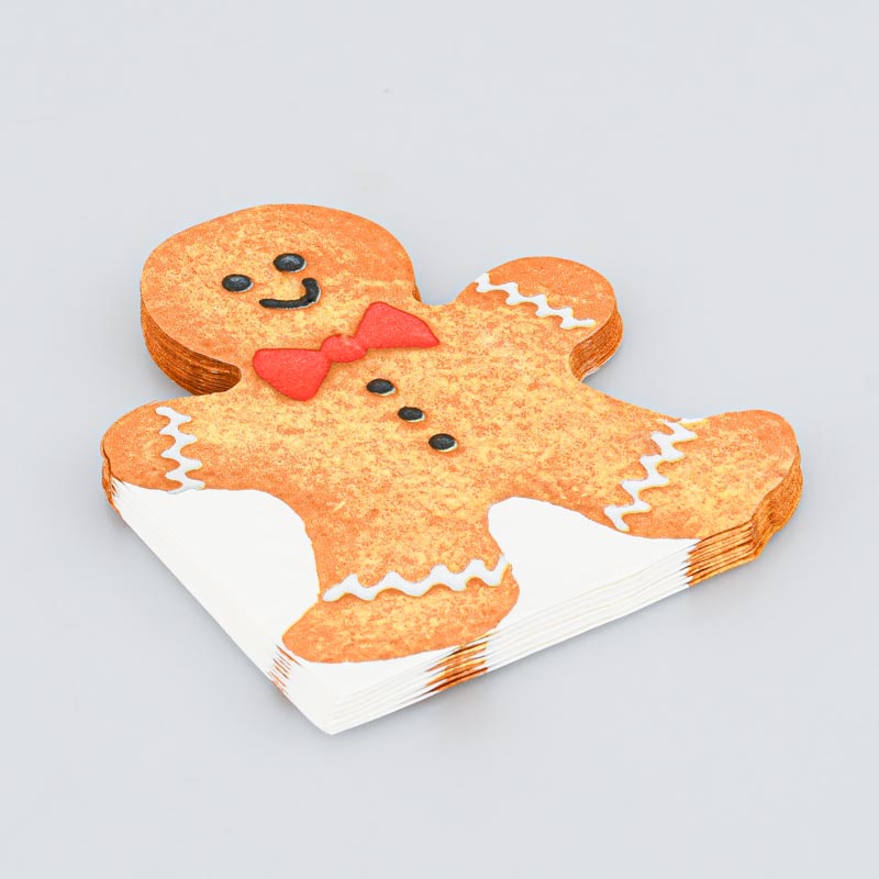 Lot de 12 serviettes 'Bonhomme pain d'épices'