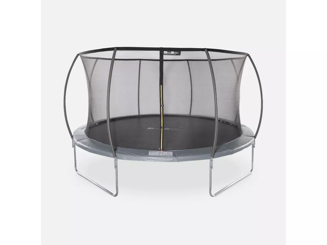 Trampoline rond Ø 430cm gris avec filet de protection intérieur - Venus Inner – Nouveau modèle - trampoline de jardin 4.30m 430 cm |Design | Qualité PRO. | Normes EU.