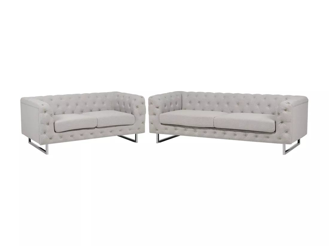 Ensemble de canapés 2 + 3 places en tissu beige VISSLAND