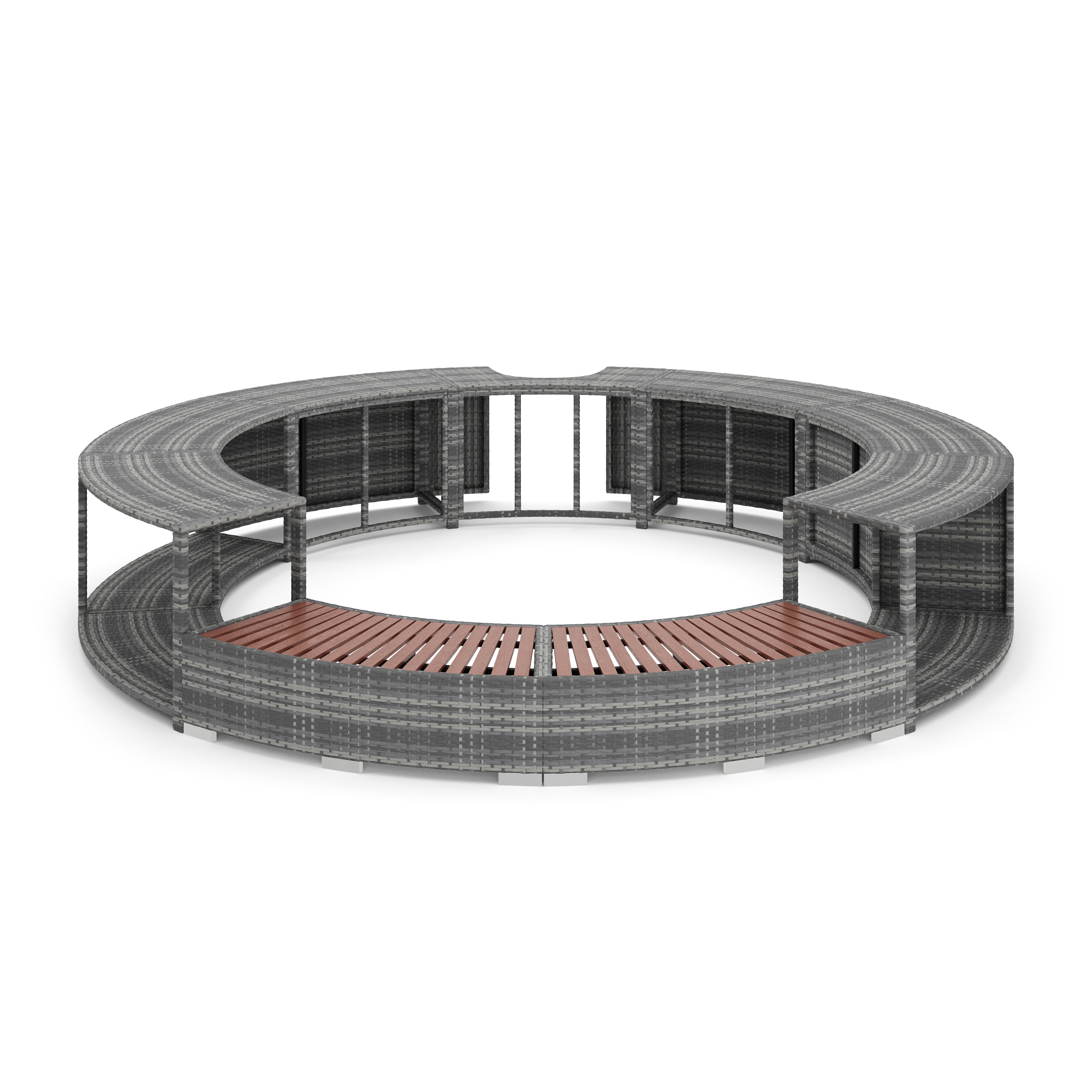 Whirlpool Umrandung Rattan HEAVEN grau