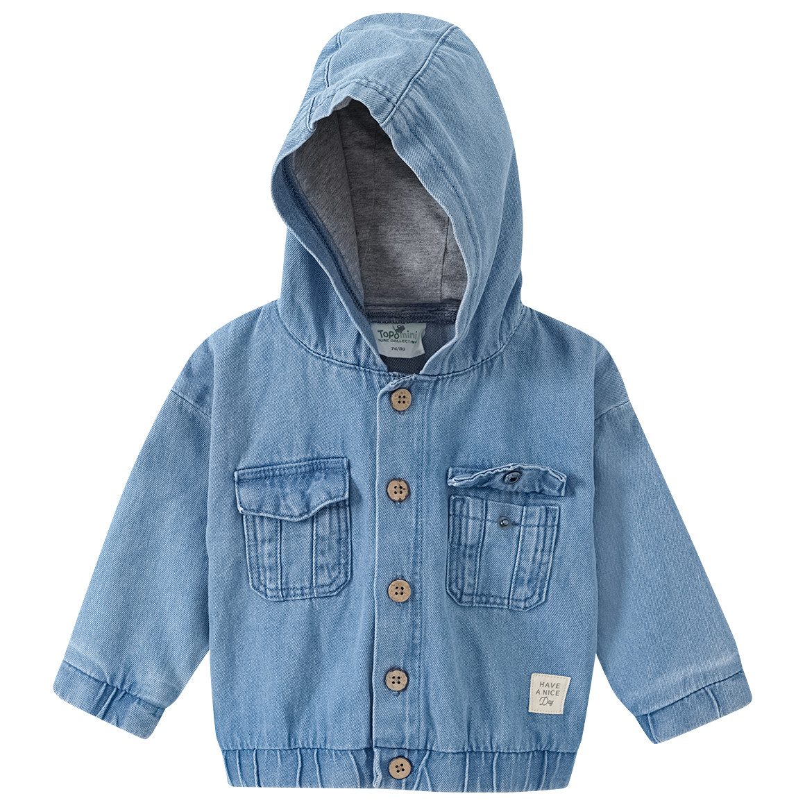 Topomini Pure Collection Baby Jeansjacke aus Bio-Baumwolle hellblau