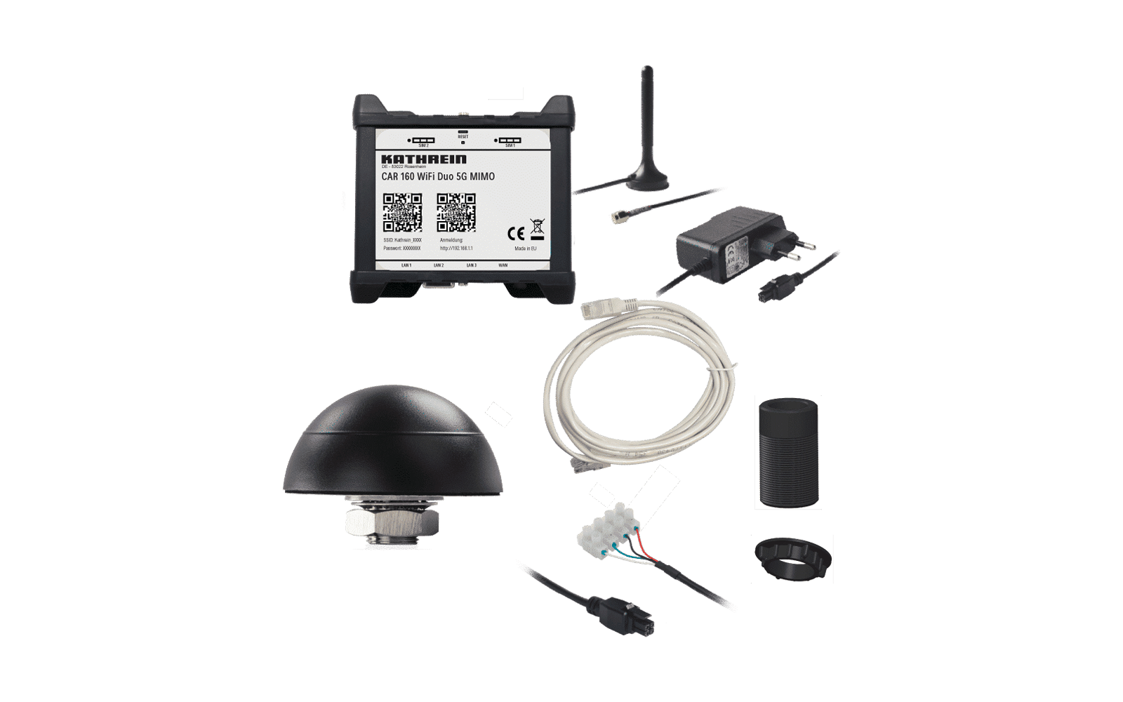 Kathrein CAR 160 WiFi Duo 5G MIMO Dual SIM WLAN Router Set weiß