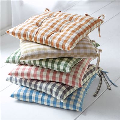 Galette de chaise vichy – lot de 2