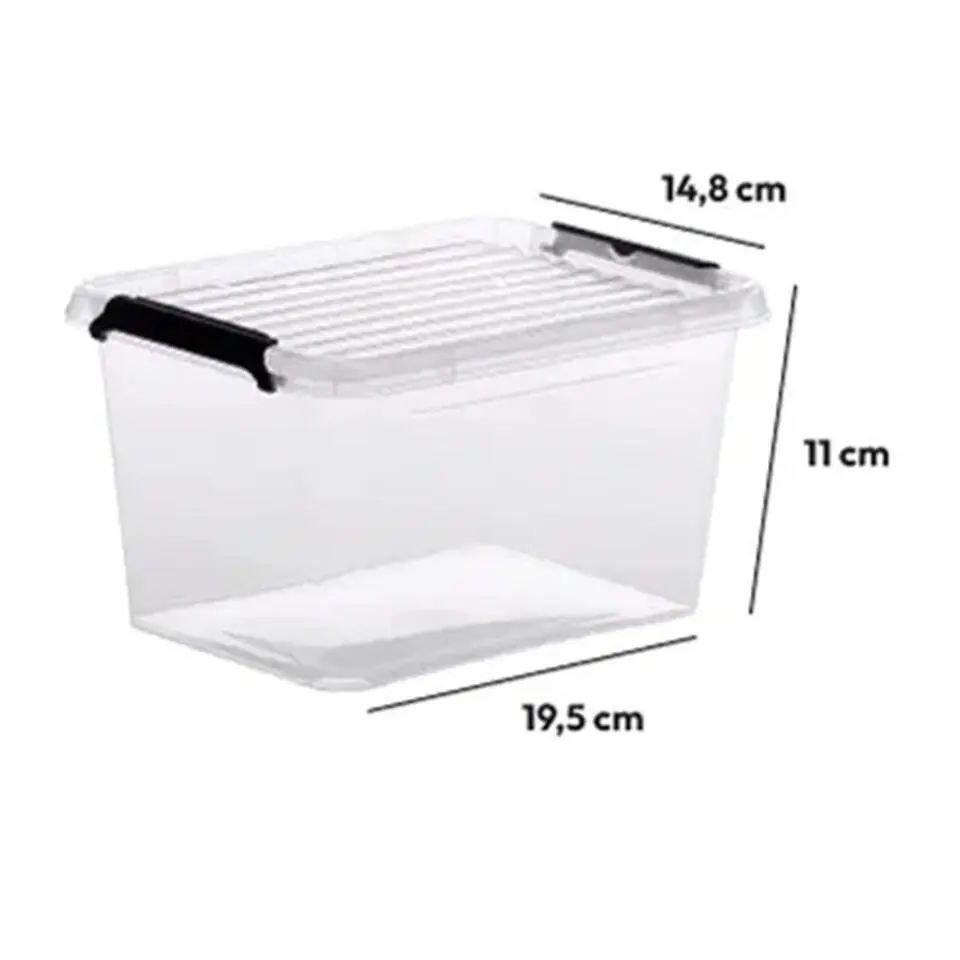 5Five Opbergkist met deksel - Clip Box - 2L - 19x15x11 cm