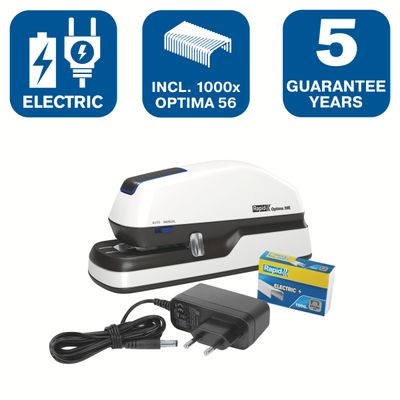 Rapid Optima 20 - Agrafeuse électrique - capacité de 20 feuilles - agrafes Optima HD56