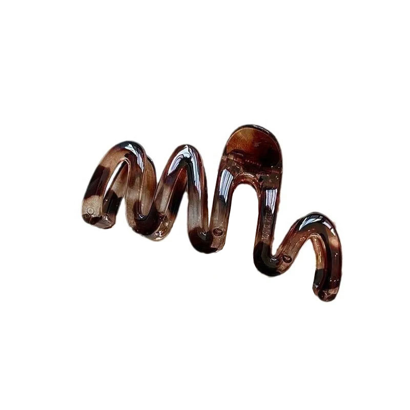 (11cm) Haarspange Klammer Krallen Clip Haar Accessoire Wellen - Braun