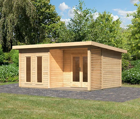 Karibu Premium-Gartenhaus, 38 mm (Altona 5), natur