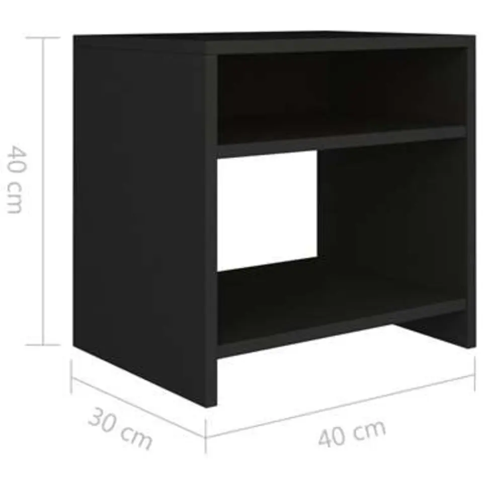 vidaXL - Nachtkastje - Zwart - Bewerkt hout