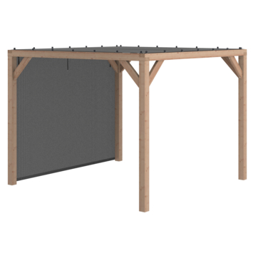 Pergola Silvano Douglas incl. schaduwdoek & zijdoek 324x324 cm