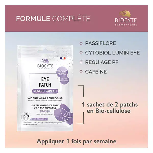 Adesivo para Olhos Biocyte - Tratamento Anti-Olheiras e Anti-Inchaço - Cuidado Perfeito para a Área dos Olhos - Pacote com 2 Adesivos