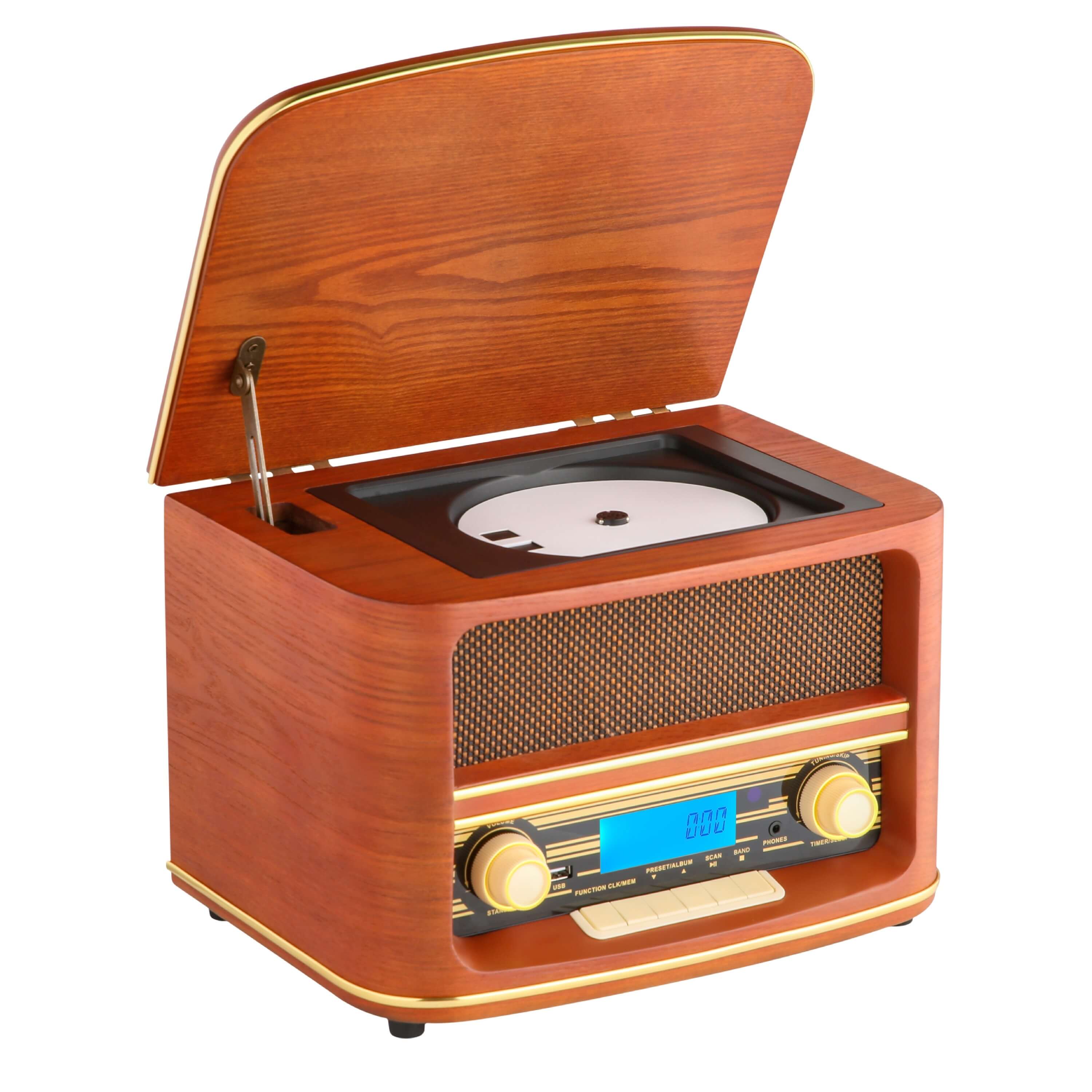 Cyberlux Retro Nostalgie Holz Radio CD/MP3 USB Player Nostalgieradio