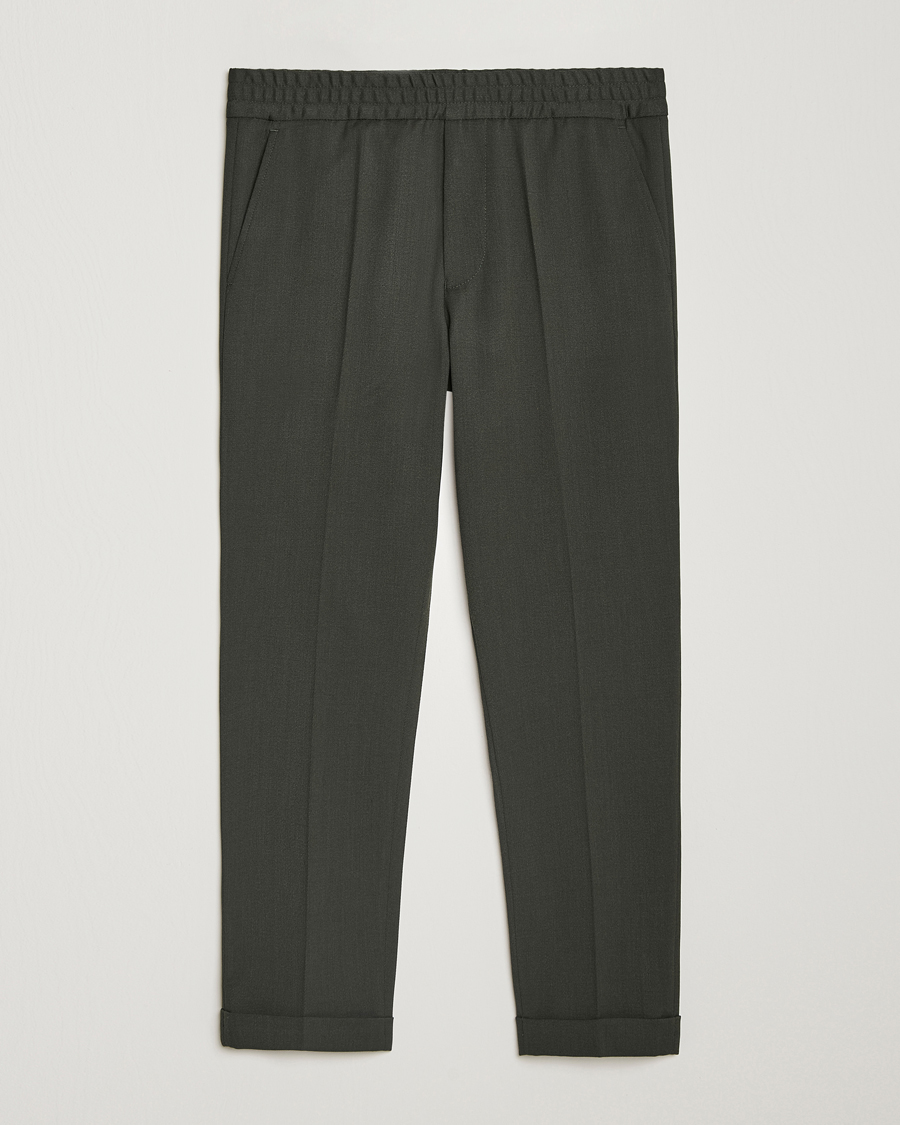 Filippa K Terry Wool Trousers Green Melange