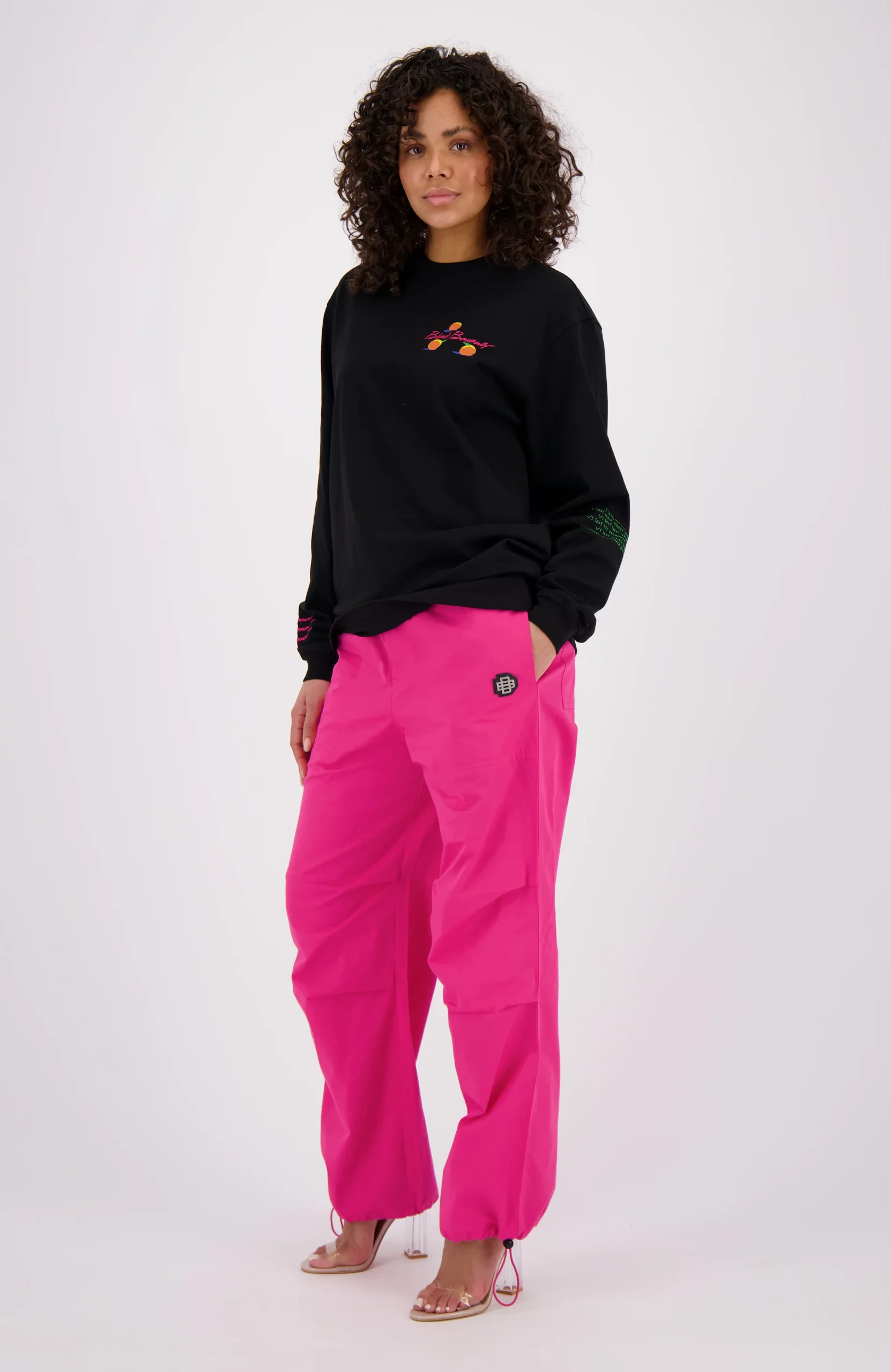 Black Bananas Parachute Broek Dames Roze