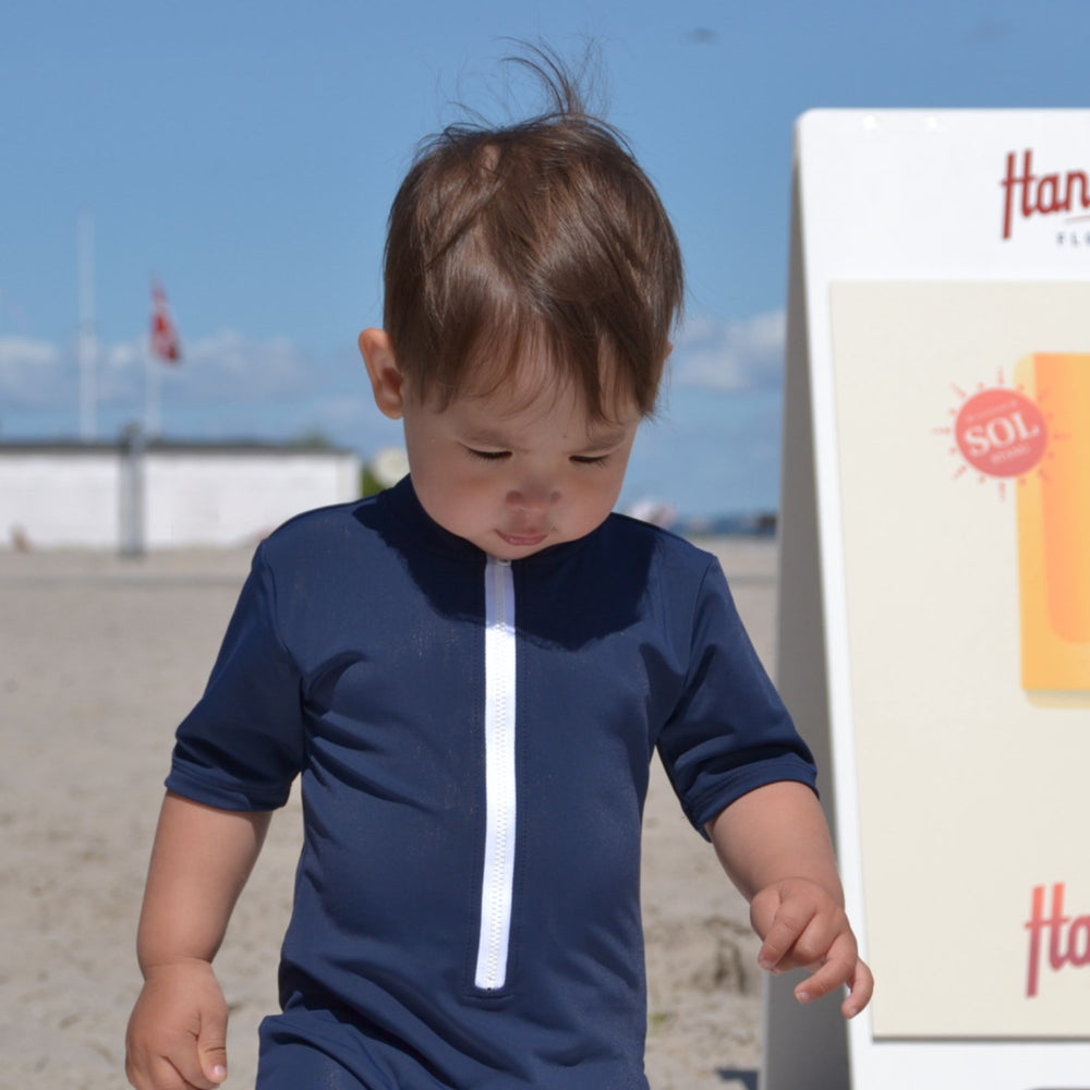Køb Petit Crabe Blue Noe Basic Sunsuit S/S