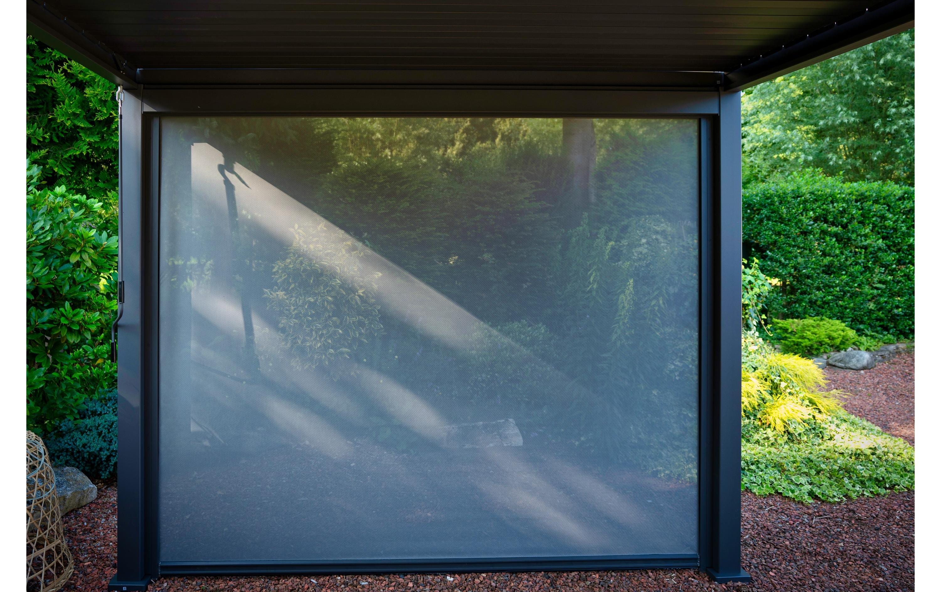 Sichtschutz, ausziehbar, Schwarz, 4 m<br>Seitenmarkise für Balkone und Terrassen