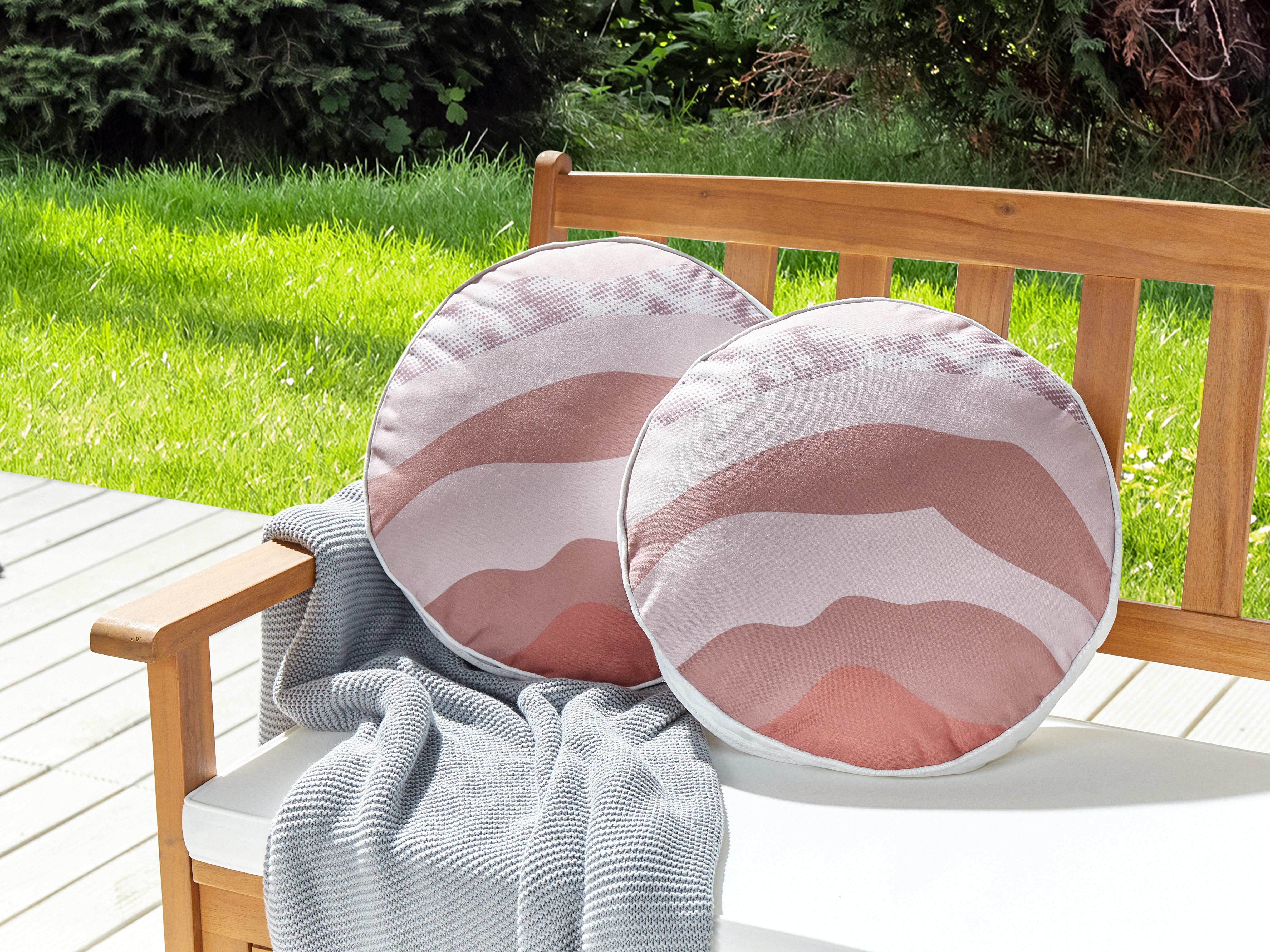 Set van 2 tuinkussens CAMPEI abstract patroon 40 x 40 cm Roze