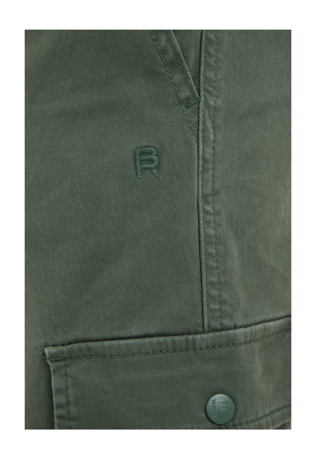 WE Fashion slim fit cargobroek olijfgroen