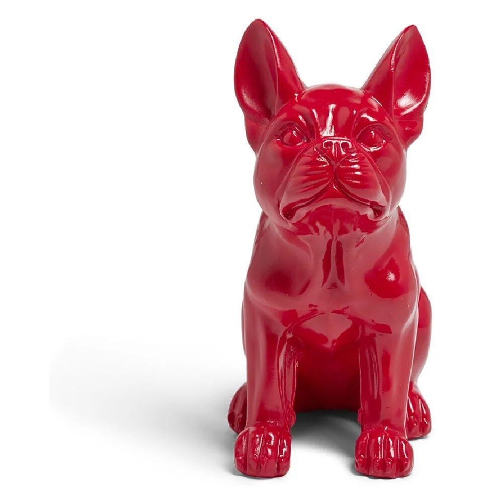Bulldog décoratif petit modèle plastique rouge