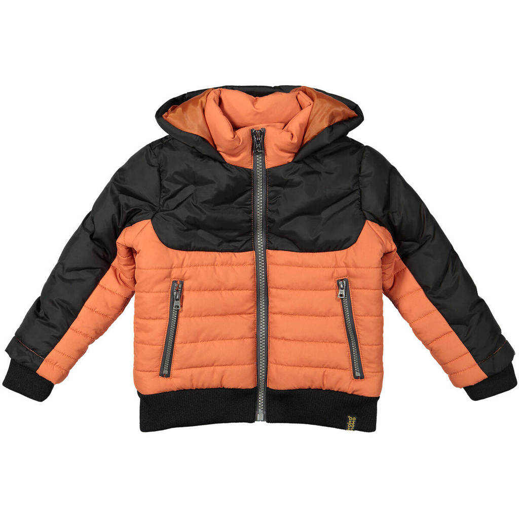 Koko Noko gewatteerde winterjas oranje/zwart