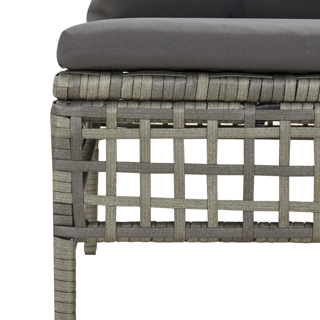 Salon de jardin meuble d'extérieur ensemble de mobilier 9 pièces avec coussins gris résine tressée
