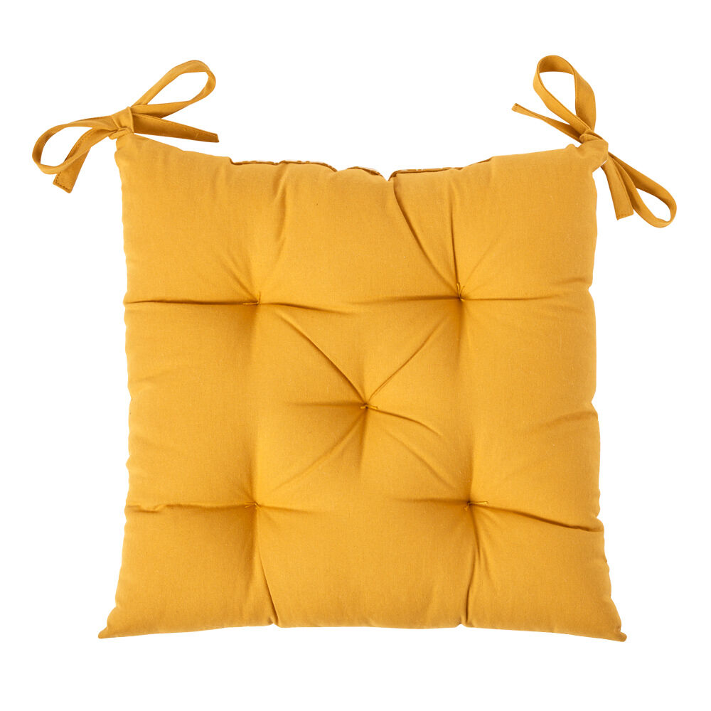 Dessus de chaise matelassé jaune moutarde Dolce Vita