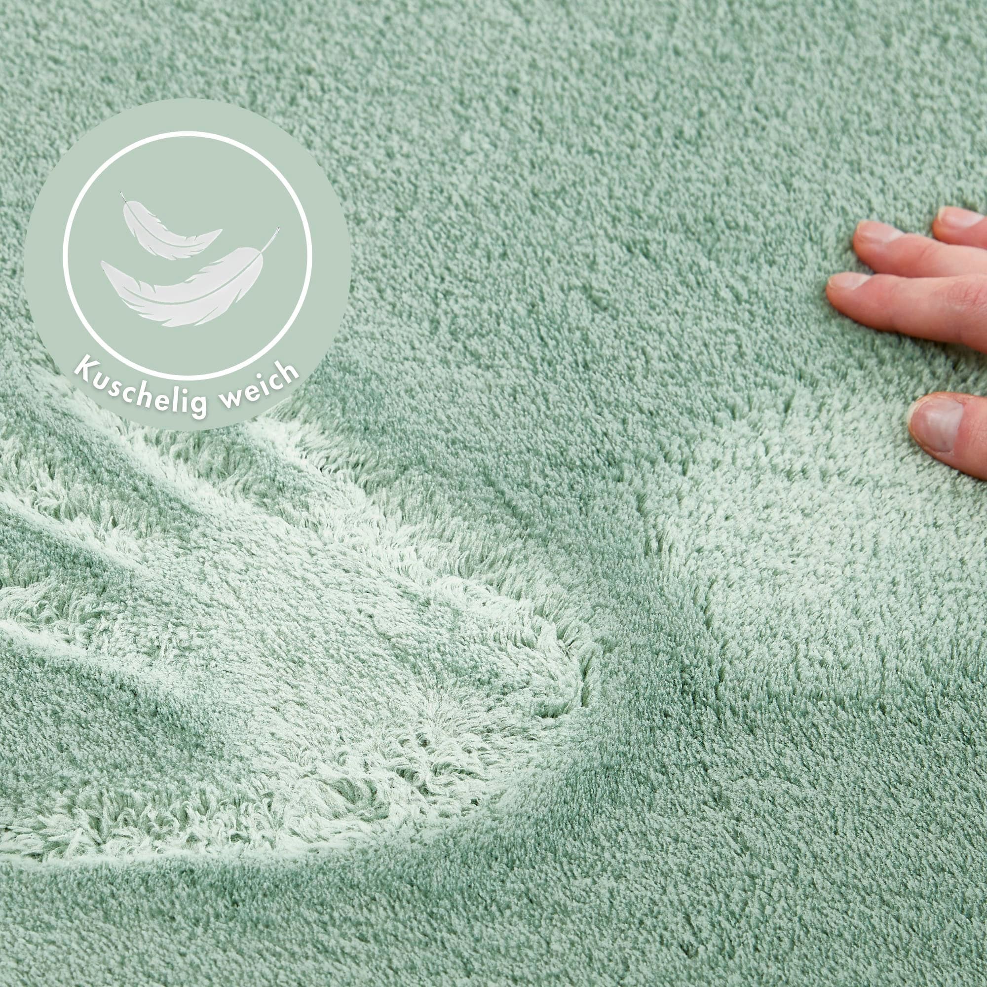 Andiamo Teppich »Arezzo« rechteckig 16 mm Höhe Uni Farben, weicher Flor, waschbar, ideal im Wohnzimmer & Schlafzimmer
