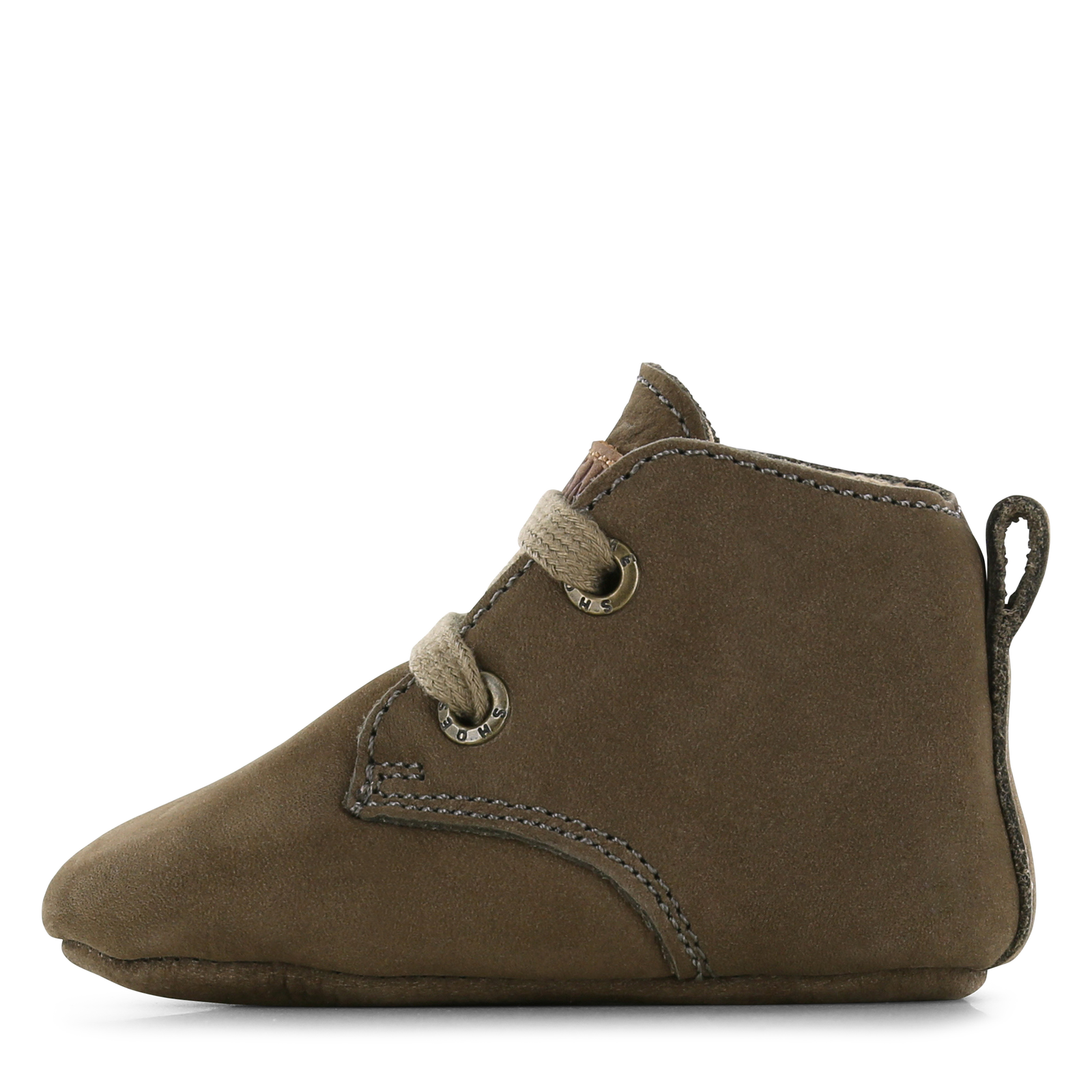 Shoesme Newborn groen leren slofje Leer | Jongens schoenen