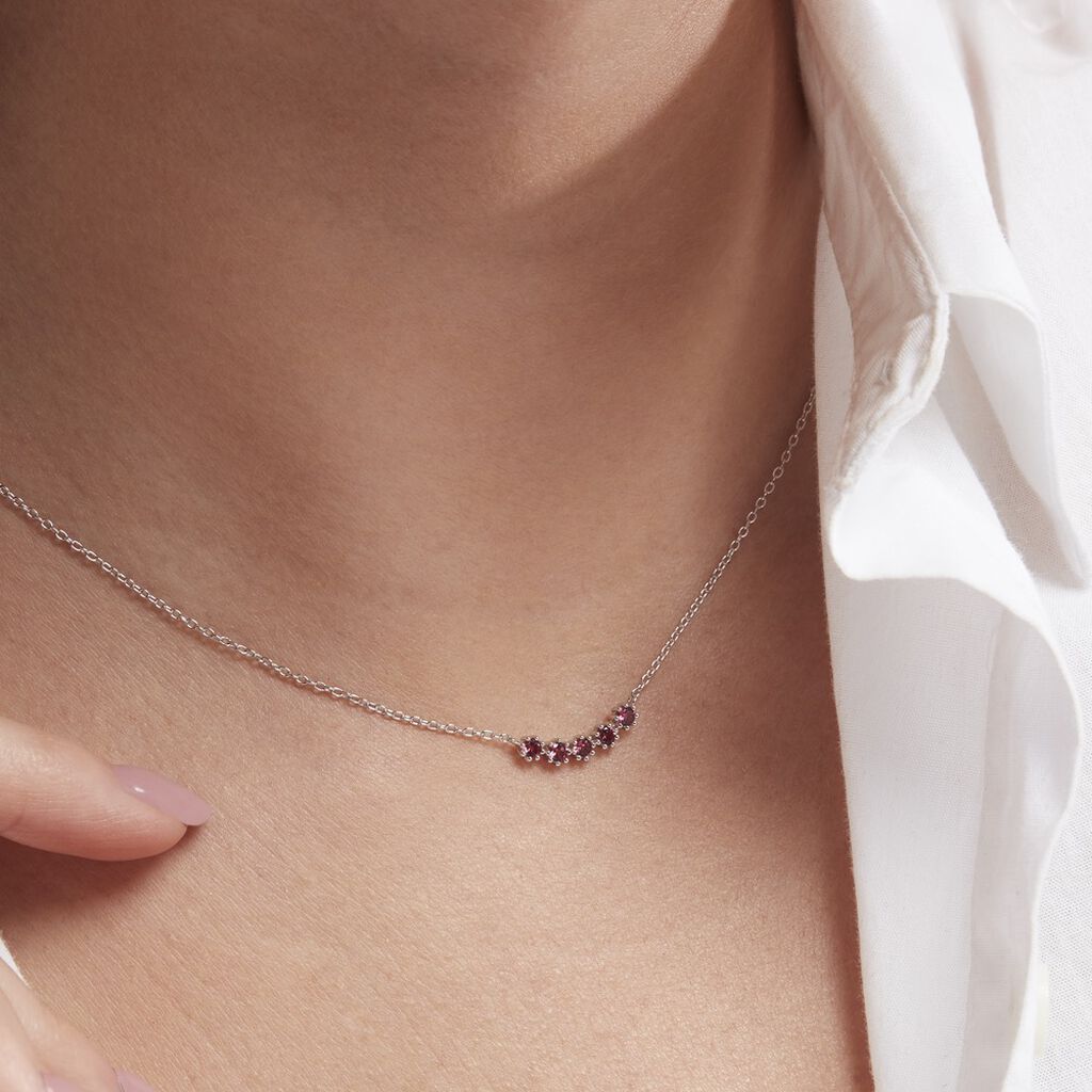 Collier Karrie Argent Blanc Oxyde De Zirconium