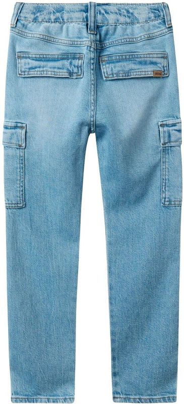 Cargo - Tapered-Fit Jeans - Denim - Blauw - Verstelbare Taille