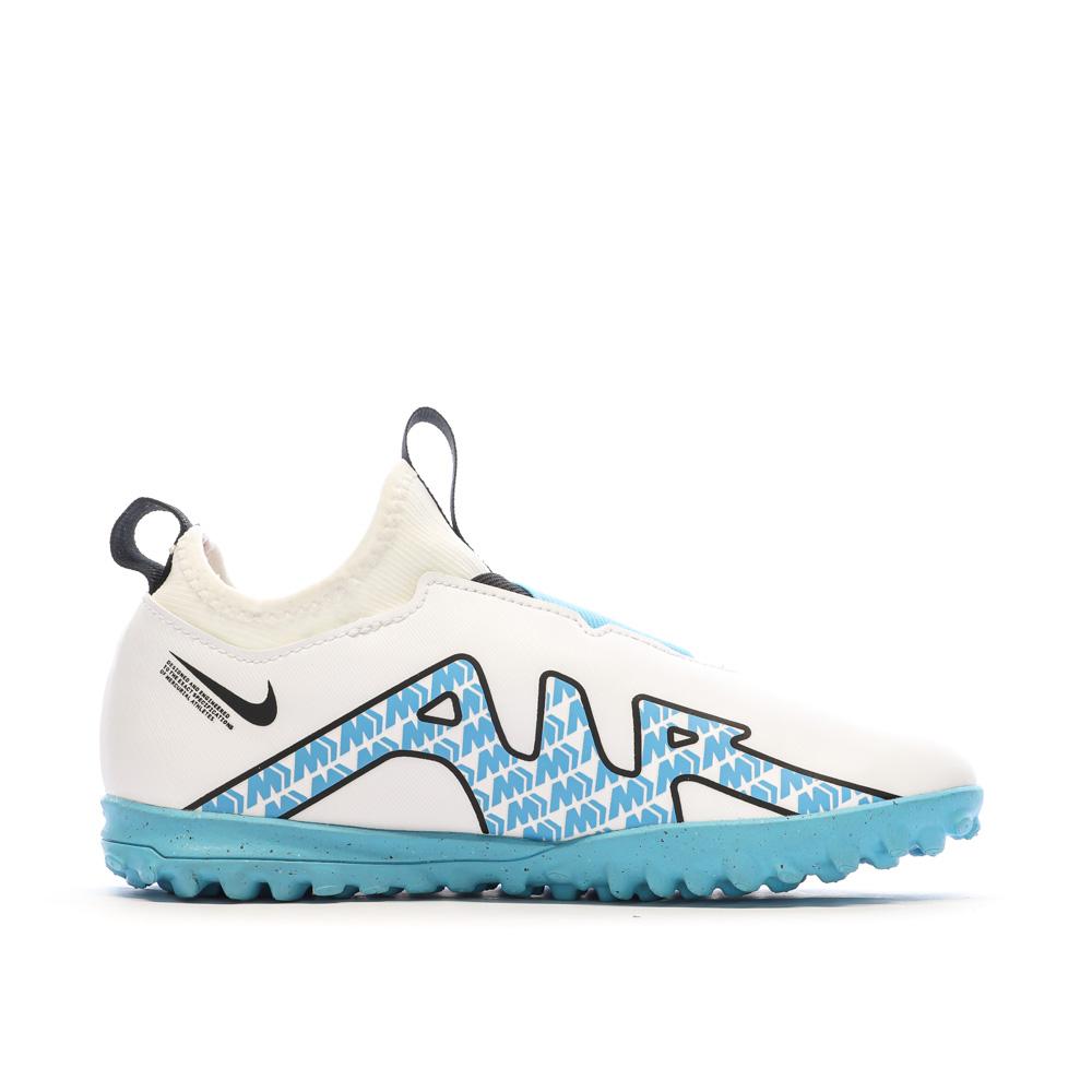 Nike Chaussures de Football Blanc/Bleu Junior Nike Zoom Vapor 15 Academy TF