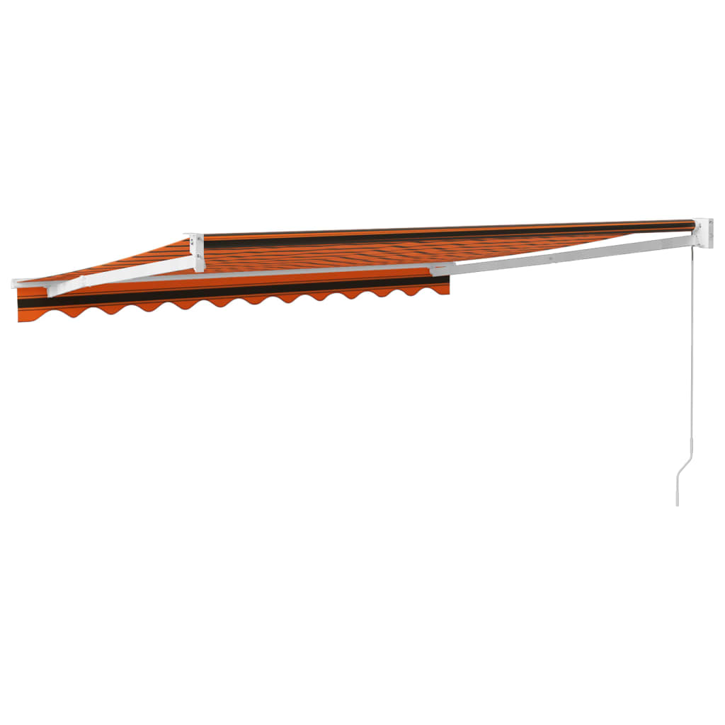 Auvent rétractable orange et marron 3x2,5 m tissu et aluminium