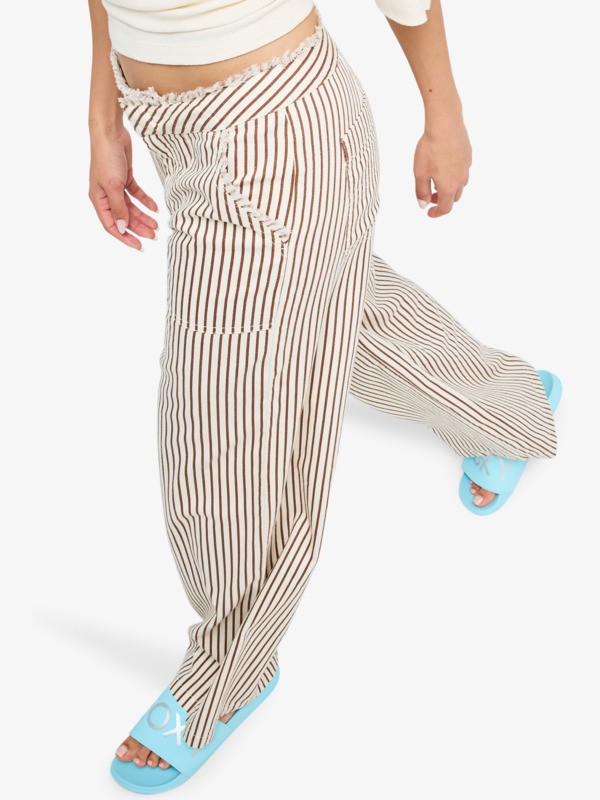 Rough Around Edges Pantalon à rayures Noir Femme