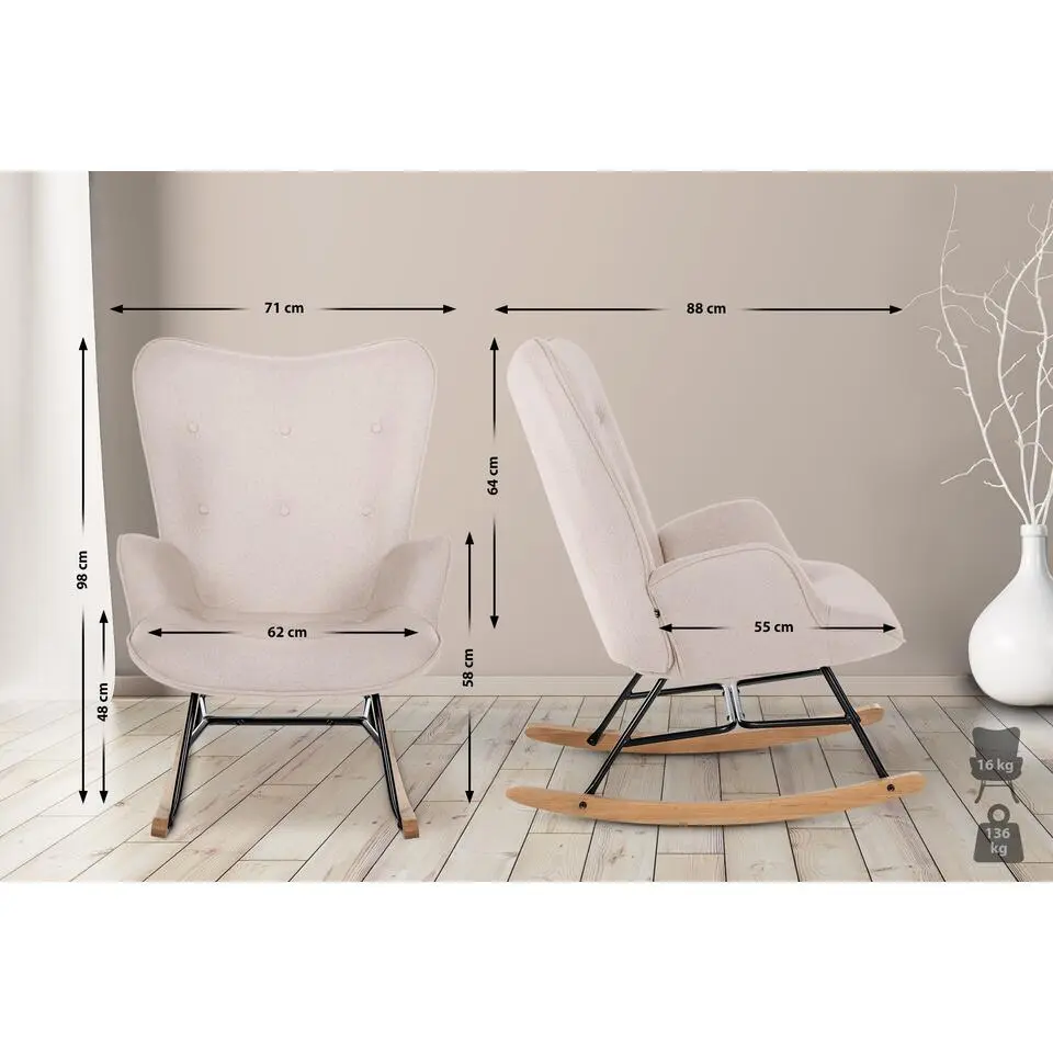 CLP Schommelstoel Sanka Stof - creme