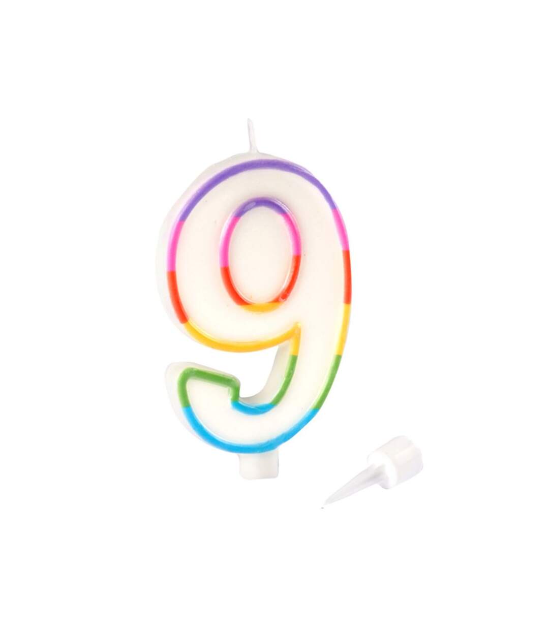 Paris Prix - Bougie D'anniversaire chiffre 9 10cm Multicolore