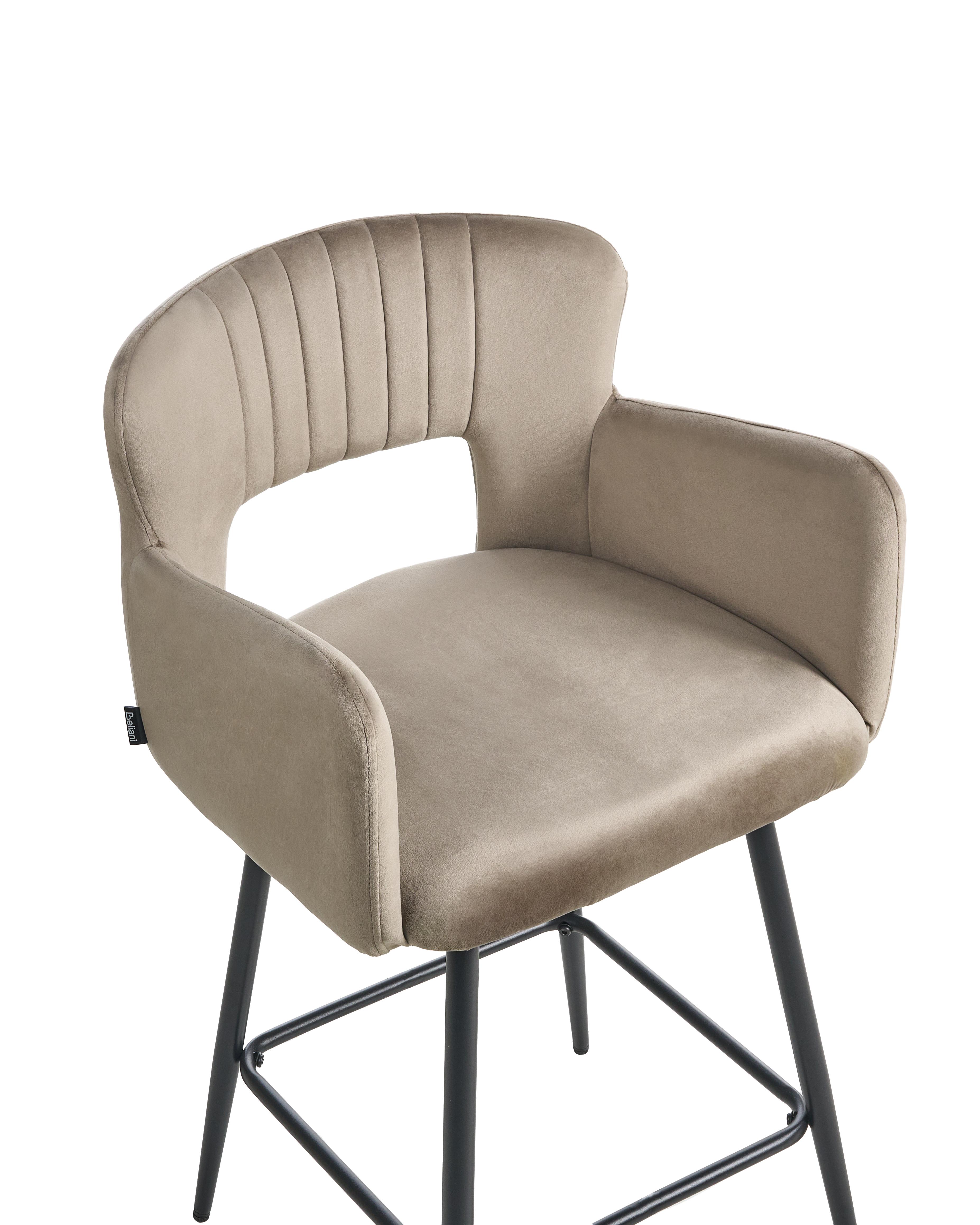 Set van 2 barstoelen SANILAC Fluweel Taupe