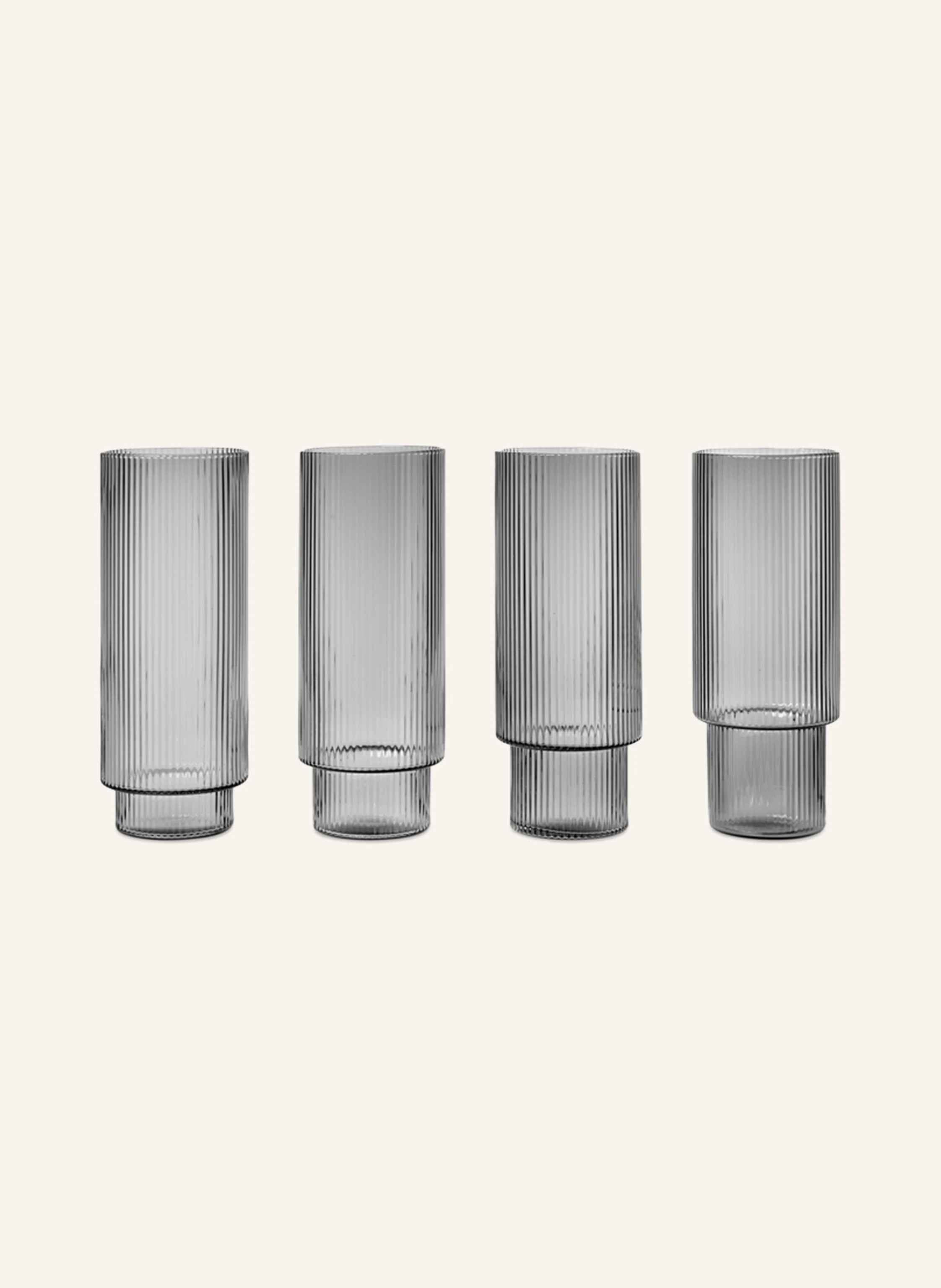 Ferm LIVING 4er-Set Cocktailgläser RIPPLE