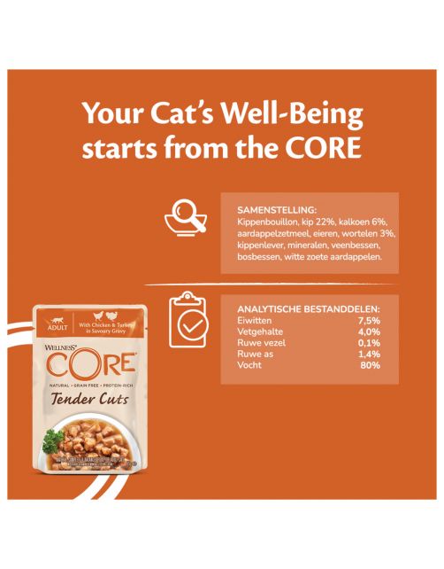 Wellness Core Tender Cuts 85 g - Kattenvoer