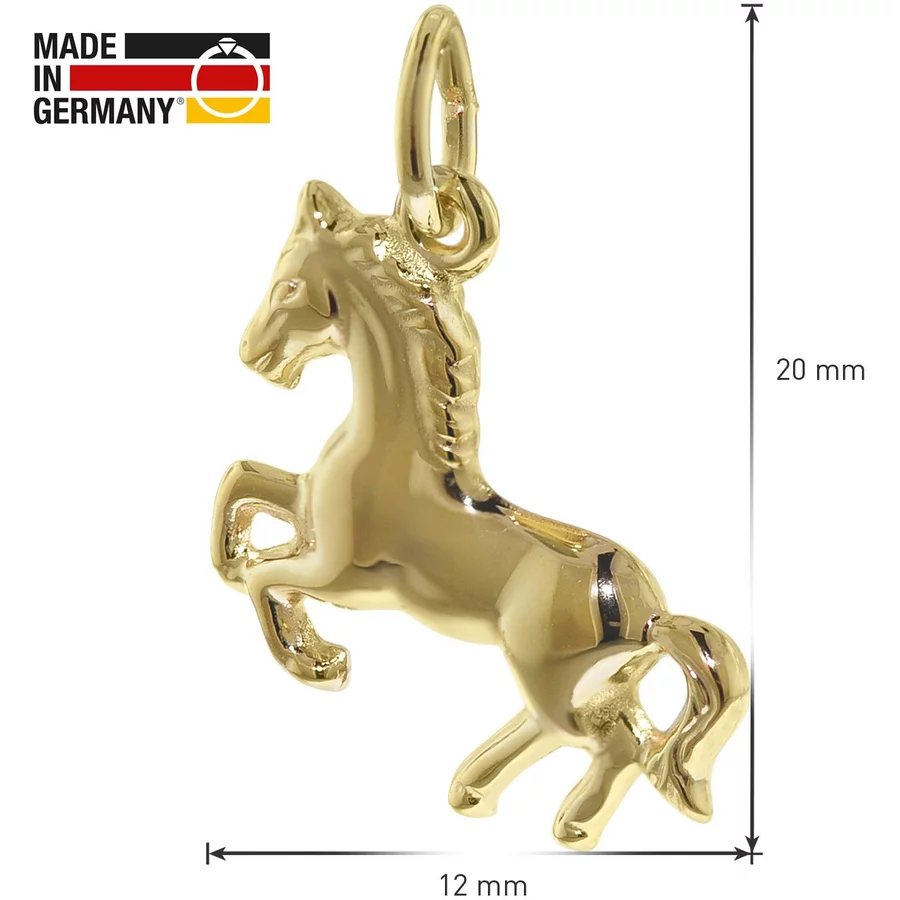 trendor Pferd Anhänger Gold 333 mit plattierter Kette für Mädchen gold