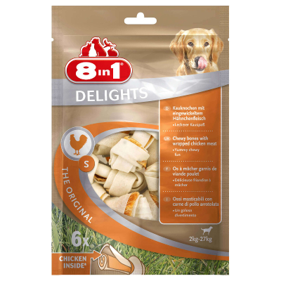 8in1 Delights Pack S Kauknochen für Hunde - 6Stk. 210g