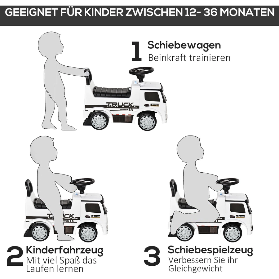 HOMCOM Rutscherfahrzeug als LKW weiß, schwarz