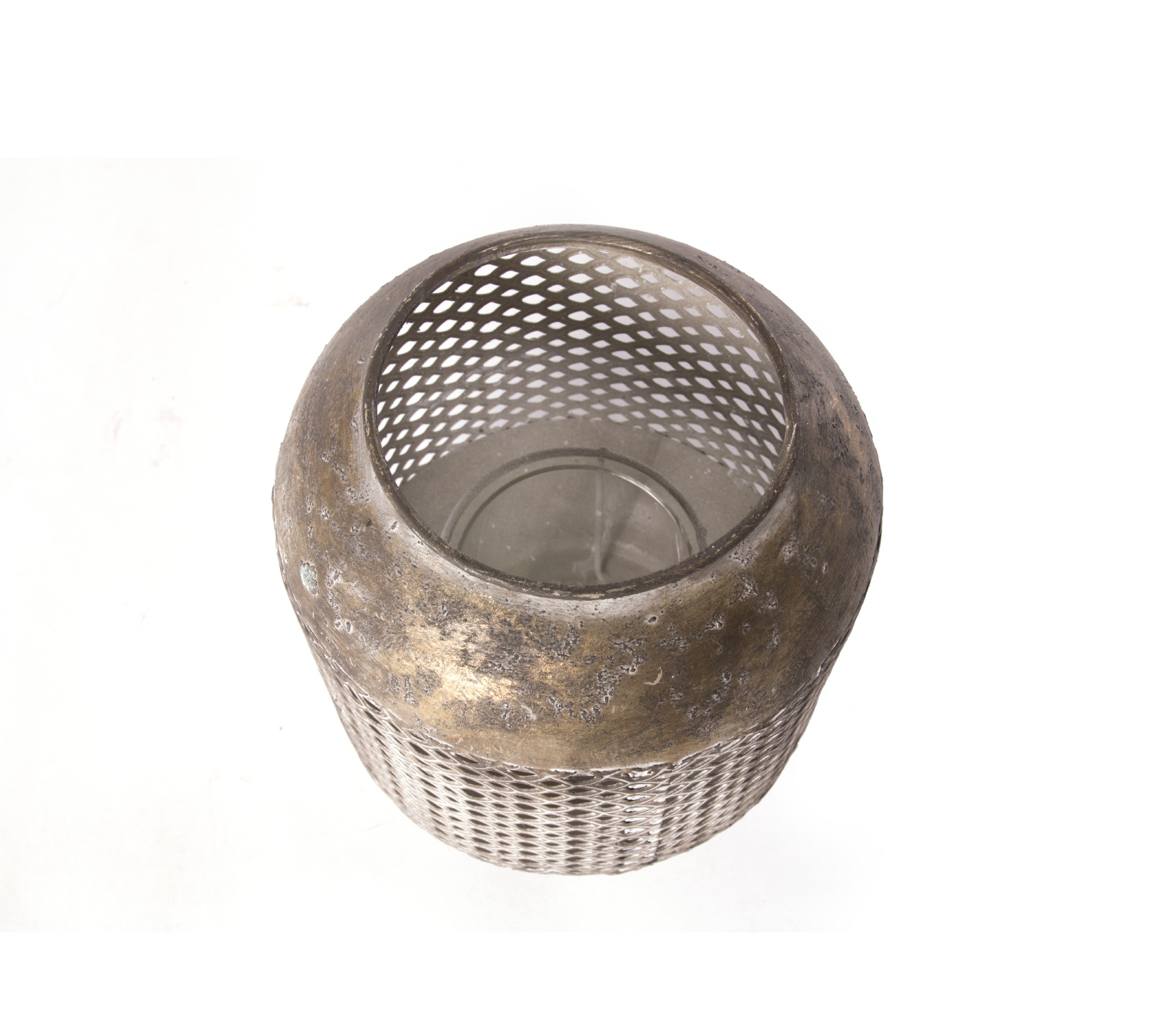 Windlicht 'Ungarra', aus Metall, antik gold, Ø 18 cm, H 20 cm von fischer's lagerhaus