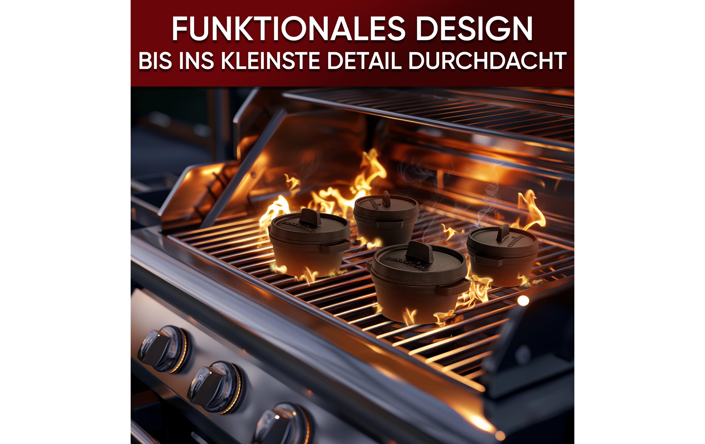 Mini Dutch Set 6 Töpfe + RezeptbuchSet (6 Töpfe) mit Rezeptbuch