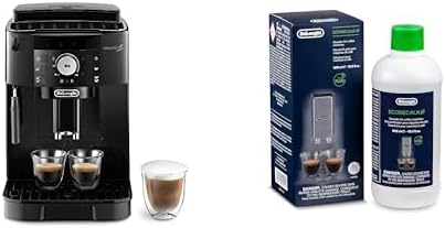 De'Longhi Magnifica S ECAM11.112.B, Kaffeevollautomat mit Milchaufschäumdüse für Cappuccino, mit Espresso Direktwahltasten und Drehregler, 2-Tassen-Funktion, Schwarz mit DLSC 500 Entkalker