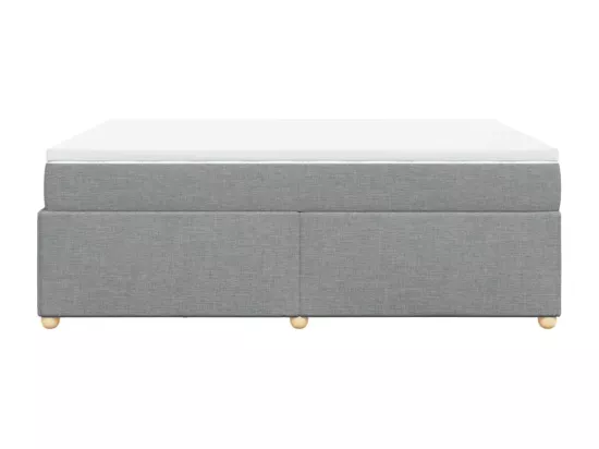 Sommier à lattes de lit avec matelas Gris clair 160x200cm Tissu