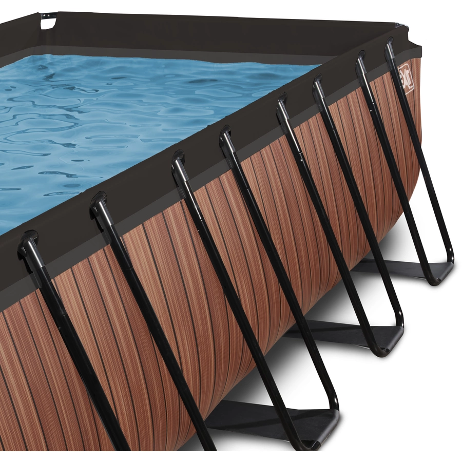 EXIT Frame Pool 4x2x1.22m (12v Sandfilter)– Holz Optik